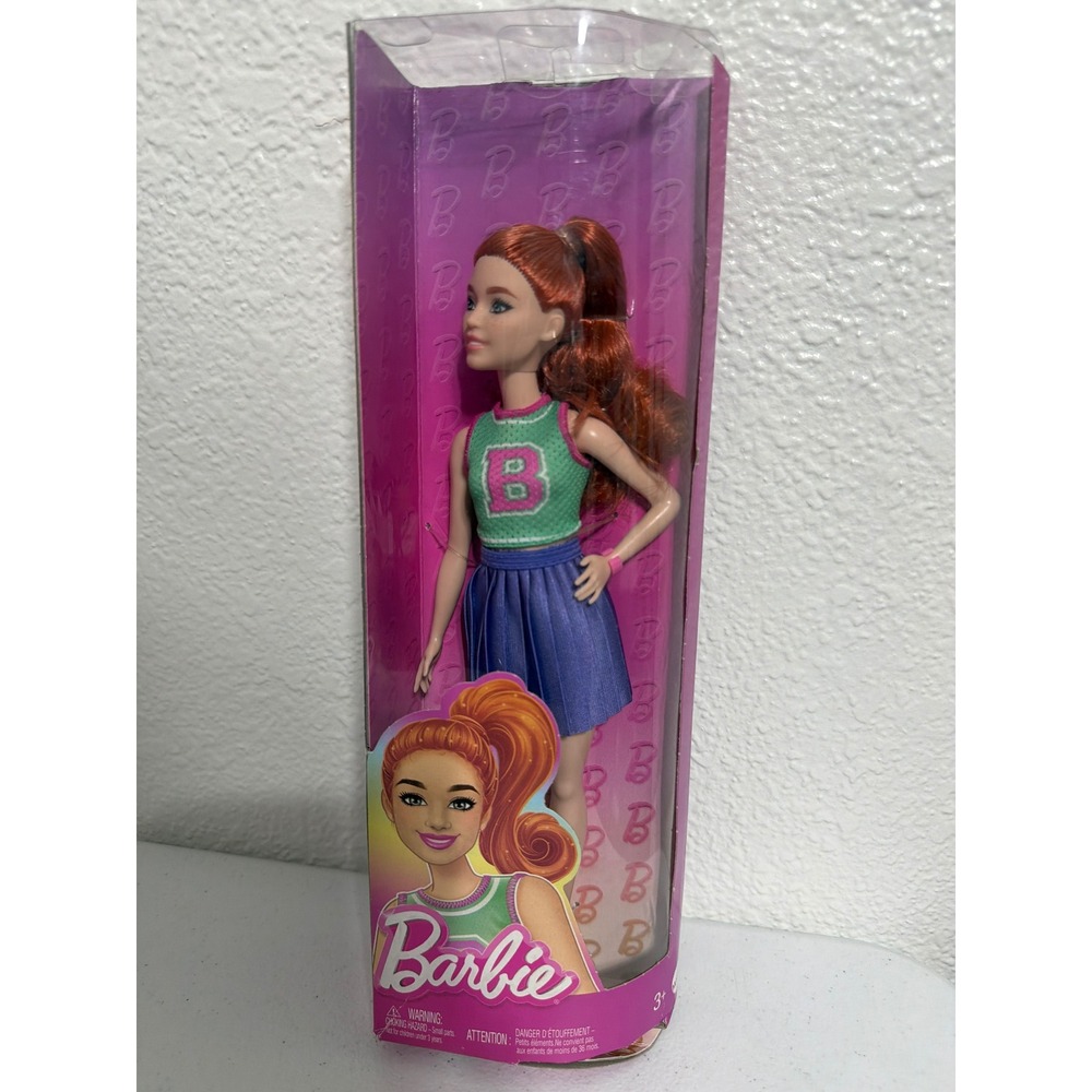 Barbie Fashionistas Doll 232 Red Hair Green B Crop Top Purple Skirt 2024 Mattel